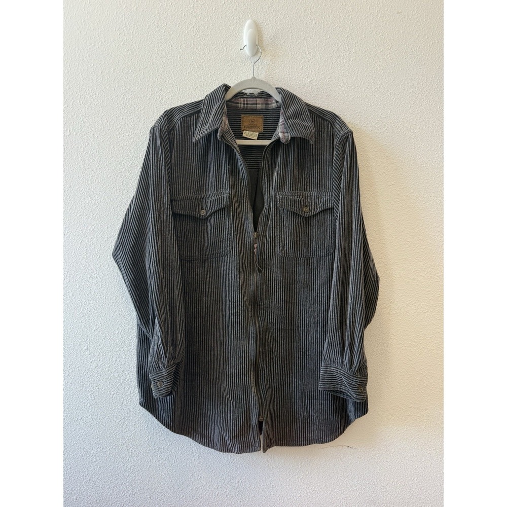 St Johns Bay Corduroy Full Zip‎ Jacket size XL 100% Cotton Vintage Women's